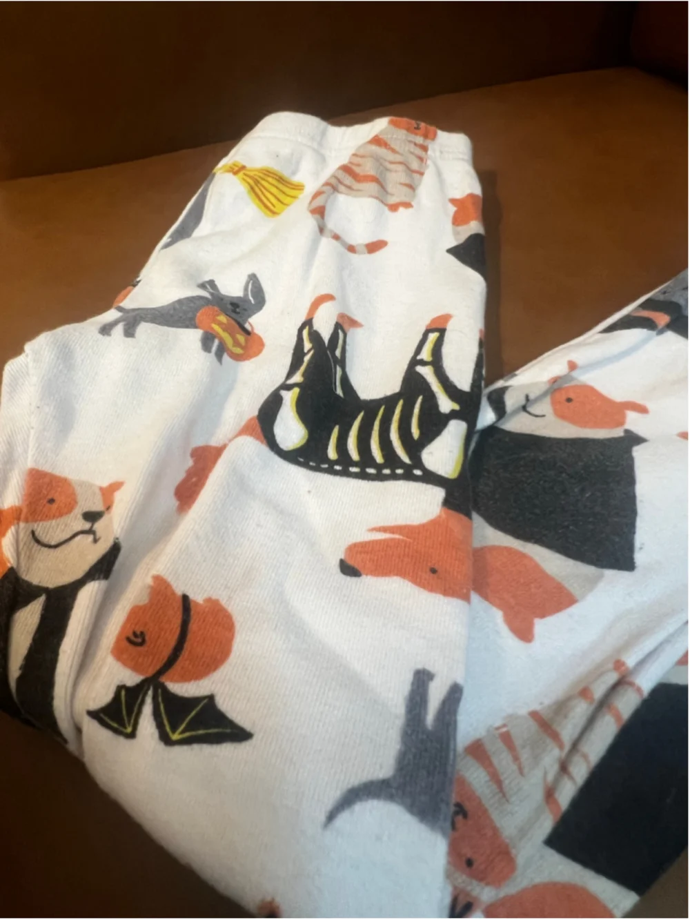 Girls Carter's Halloween Pajama Bottoms Size 5 White Orange